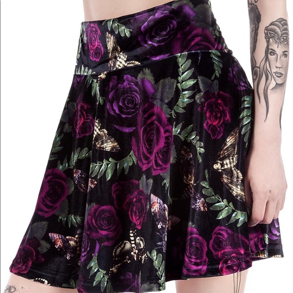NWOT KILLSTAR Sabrina Nightlife Skater Skirt goth - Picture 2 of 4